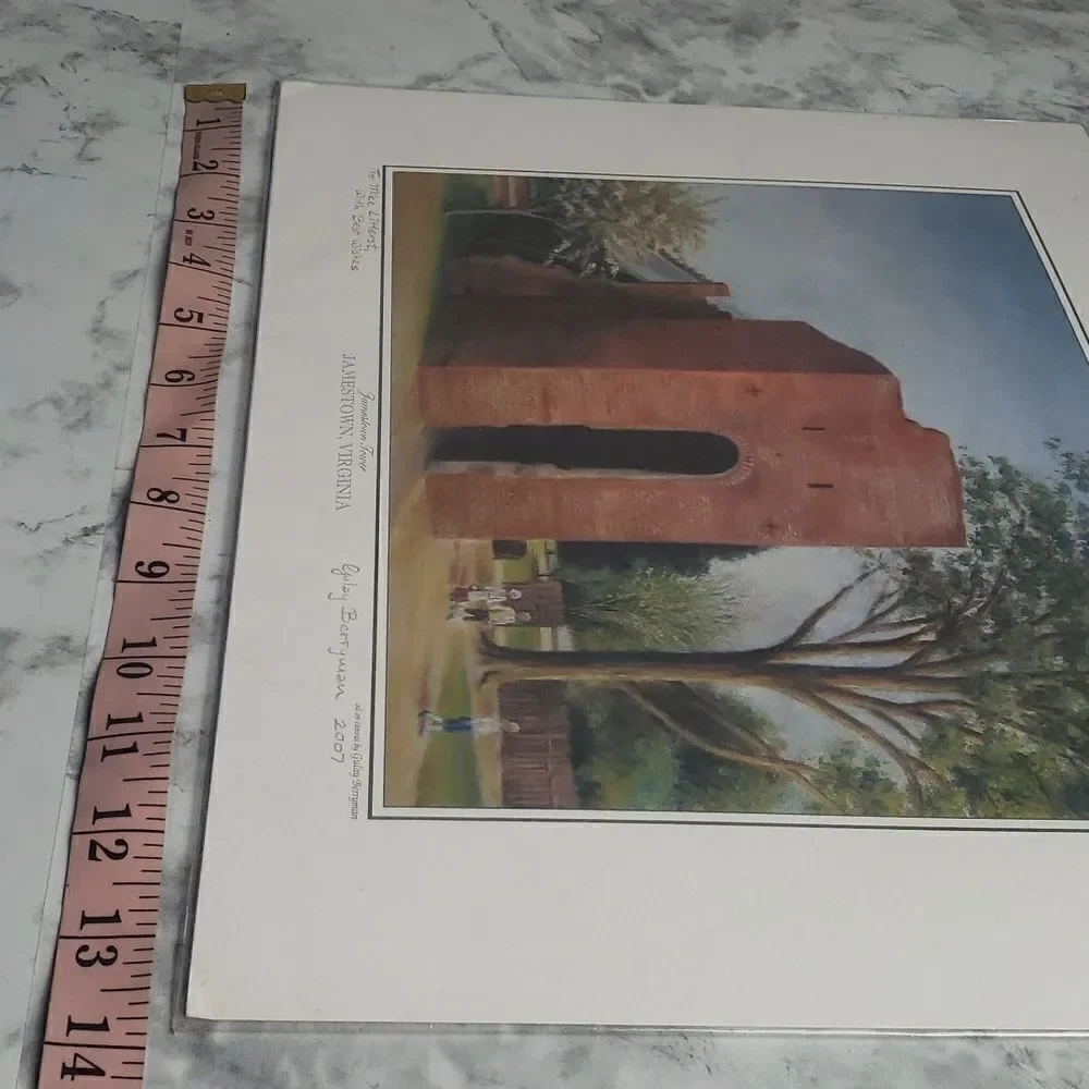 Jamestown Tower Signed Print by Gulay Berryman‎